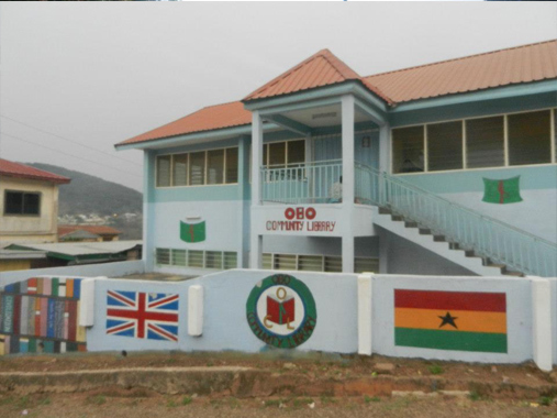 Community library in Obo Ghana started by volunteers.